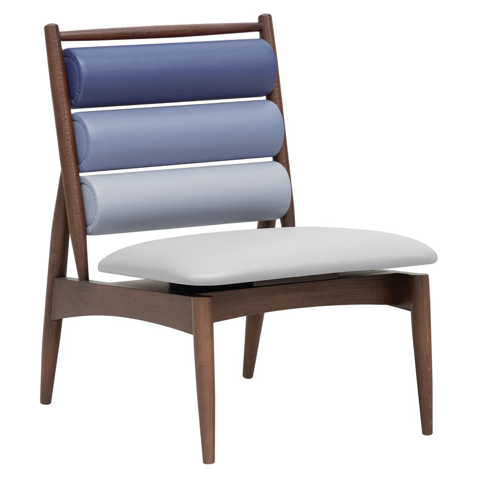 Kyoto Lounge Chair - Modern blue and grey upholstered lounge chair with wooden frame | theMADgroup
