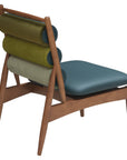 Kyoto Lounge Chair - Modern blue and grey upholstered lounge chair with wooden frame | theMADgroup