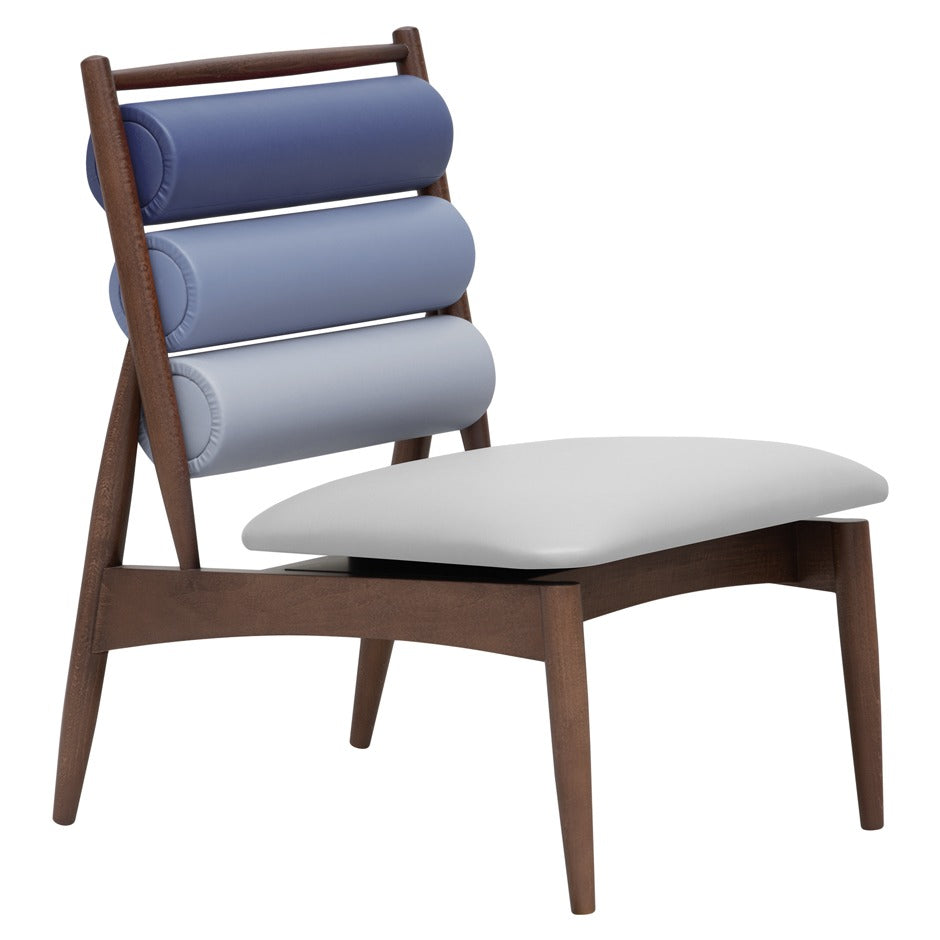 Kyoto Lounge Chair - Modern blue and grey upholstered lounge chair with wooden frame | theMADgroup