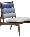 Kyoto Lounge Chair - Modern blue and grey upholstered lounge chair with wooden frame | theMADgroup
