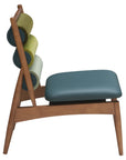Kyoto Lounge Chair - Modern blue and grey upholstered lounge chair with wooden frame | theMADgroup