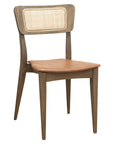 Monsanto 6 Dining Chair - Mid-century modern wood chair with cane back and tan seat | theMADgroup