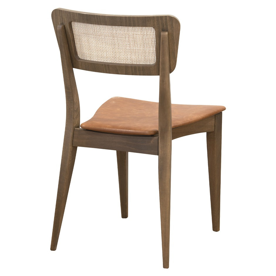 Monsanto 6 Dining Chair - Mid-century modern wood chair with cane back and tan seat | theMADgroup