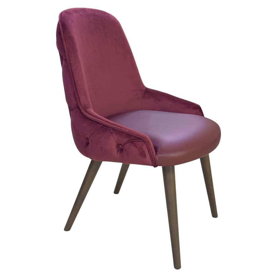 Newton 4 Chair with velvet back and leatherette seat | theMADgroup