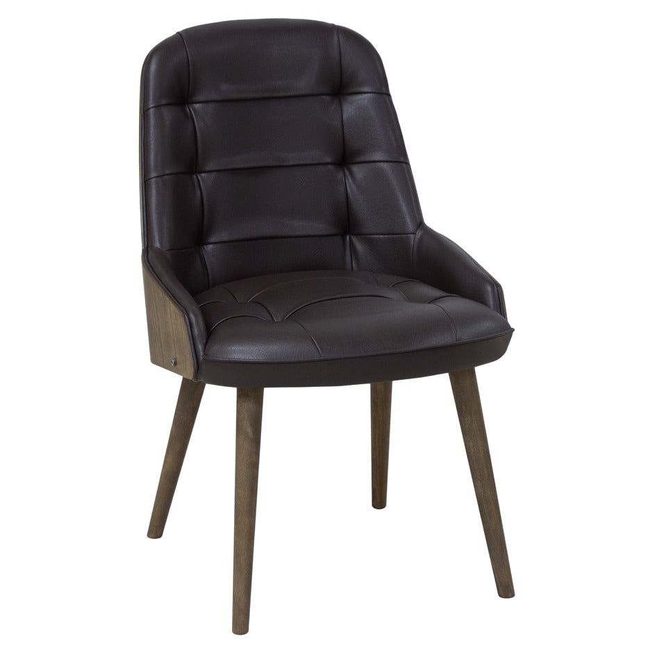 Newton Deluxe Chair with tufted upholstery and wooden legs | theMADgroup