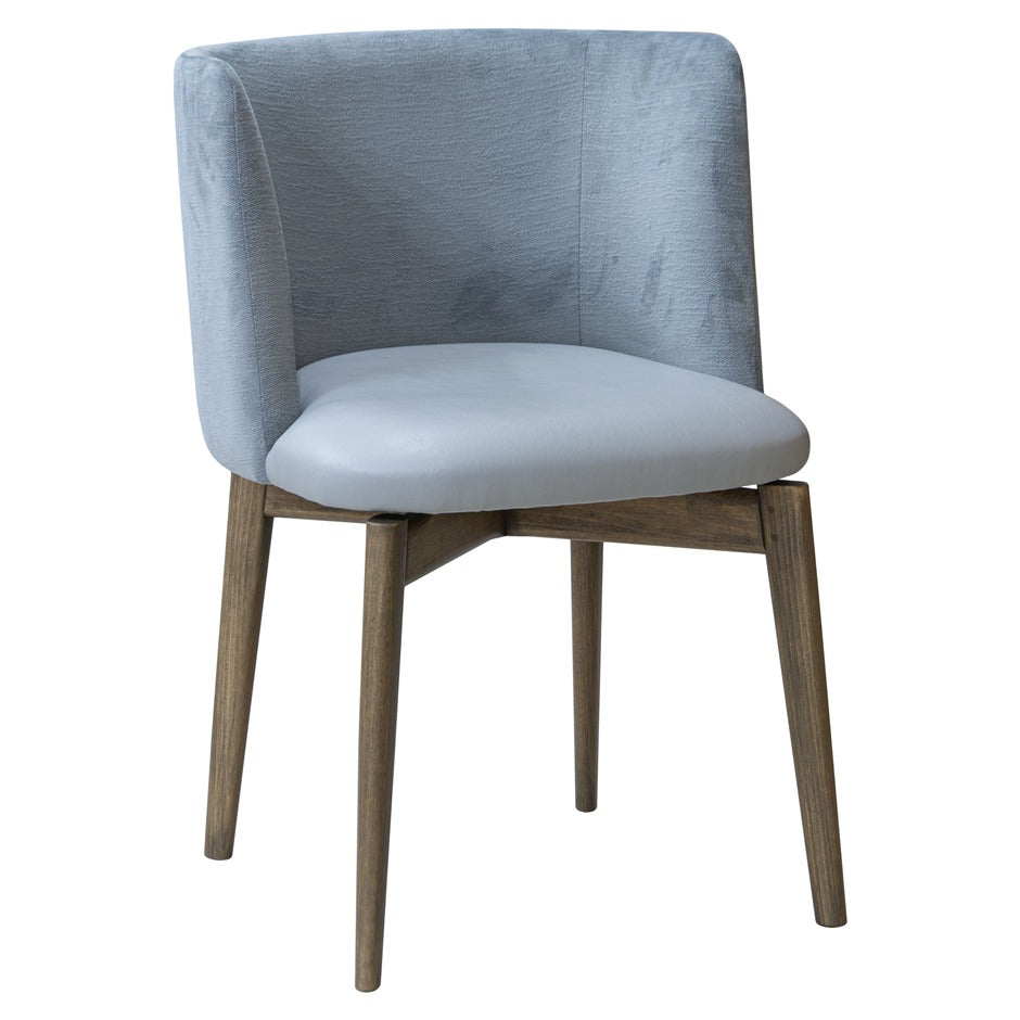 Novara 2B Chair with curved upholstered back and wooden legs | theMADgroup