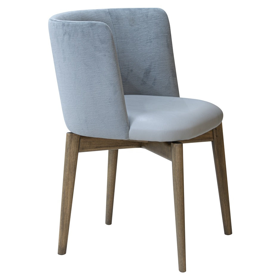 Novara 2B Chair with curved upholstered back and wooden legs | theMADgroup