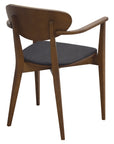 Riviera B Chair - Modern wooden dining armchair with beige back and dark upholstered seat | theMADgroup