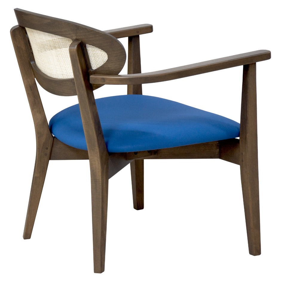 Riviera Lounge 3 Chair with cane backrest and cushioned seat | theMADgroup