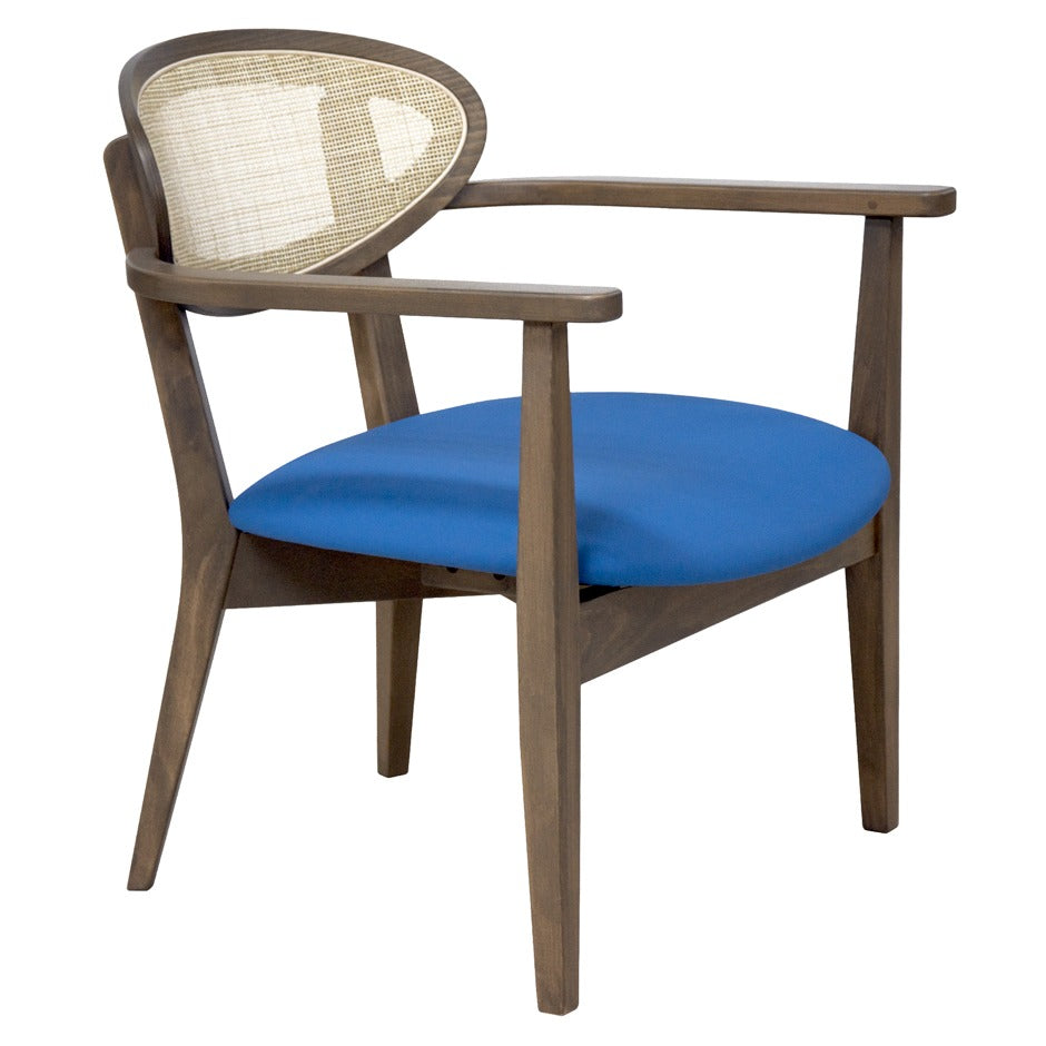 Riviera Lounge 3 Chair with cane backrest and cushioned seat | theMADgroup