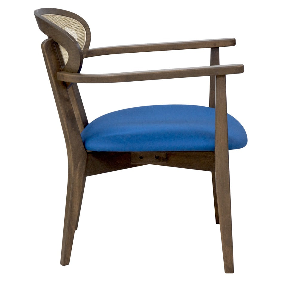 Riviera Lounge 3 Chair with cane backrest and cushioned seat | theMADgroup
