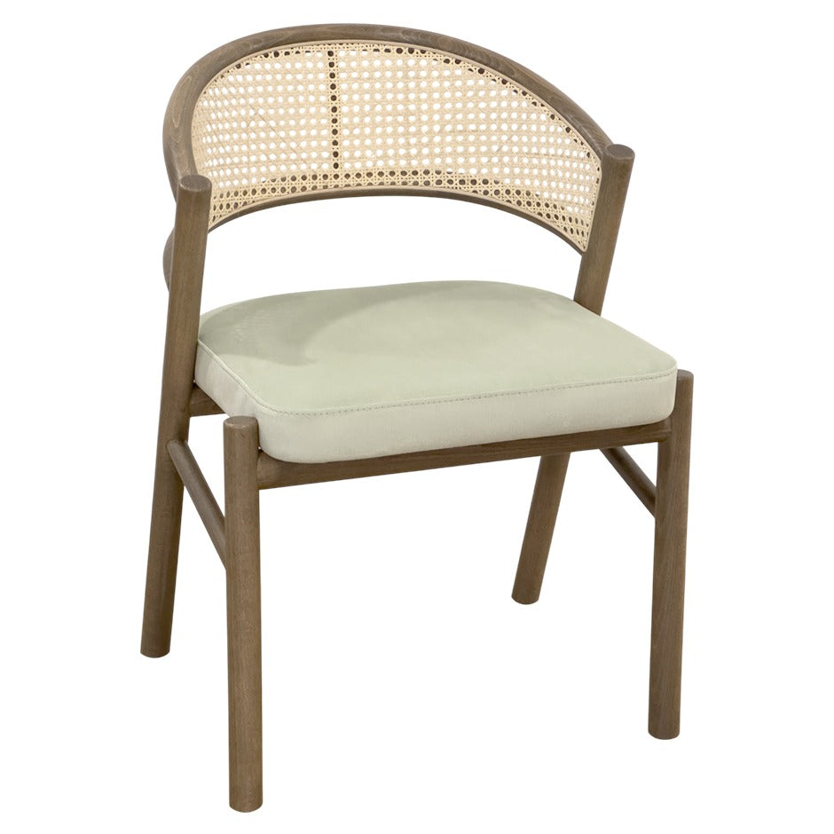 Serrano Chair with curved wooden frame and woven cane back | theMADgroup