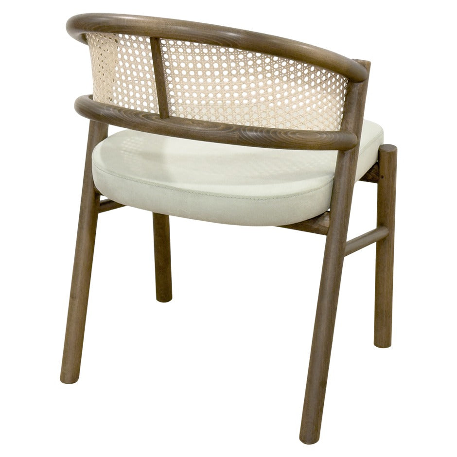 Serrano Chair with curved wooden frame and woven cane back | theMADgroup