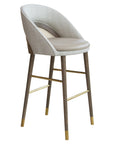 Sinatra Beta Cane Bar Stool with curved upholstered back and cane insert | theMADgroup
