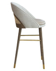 Sinatra Beta Cane Bar Stool with curved upholstered back and cane insert | theMADgroup