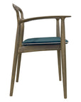 Verona B Chair with sculpted wooden frame and curved arms| theMADgroup