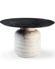 Jean 38 side table with estremoz marble base, estremoz pink middle, and nero marquina marble top – theMADgroup