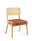 Karl 2 Chair with bouclé terracotta seat and beech wood frame – theMADgroup