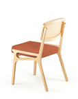 Karl 2 Chair with bouclé terracotta seat and beech wood frame – theMADgroup