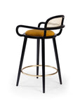 Luc Bar Chair in tobacco finish with black wood legs and brass ring – theMADgroup