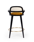 Luc Bar Chair in tobacco finish with black wood legs and brass ring – theMADgroup