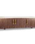 Malcolm TV bench with Estremoz marble and walnut | theMADgroup