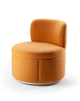 Mimi Armchair with Hackney Papaya frame and beech swivel wood base – theMADgroup