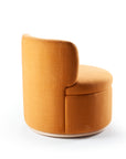 Mimi Armchair with Hackney Papaya frame and beech swivel wood base – theMADgroup