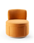 Mimi Armchair with Hackney Papaya frame and beech swivel wood base – theMADgroup