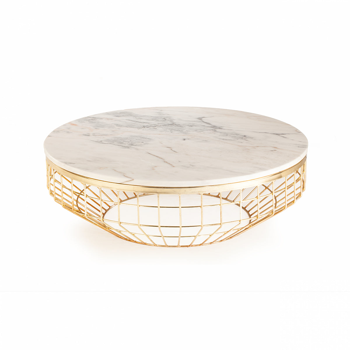 New Air center table with Estremoz marble top and brass base | theMADgroup