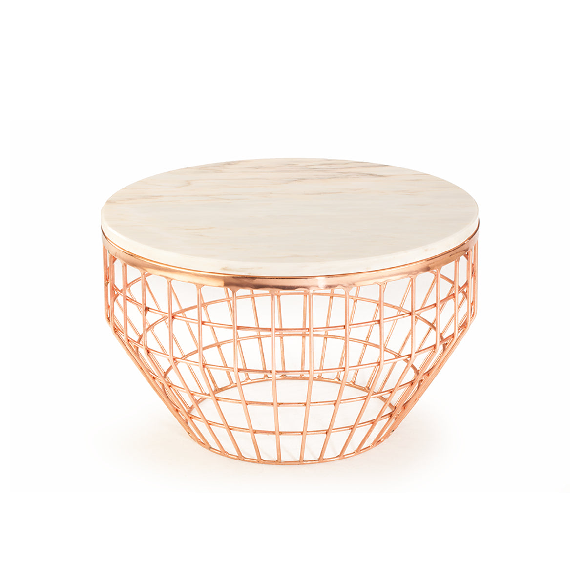 New Air side table with Estremoz marble top and copper base | theMADgroup