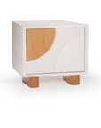 Olga bedside table with ivory MDF and oak details | theMADgroup
