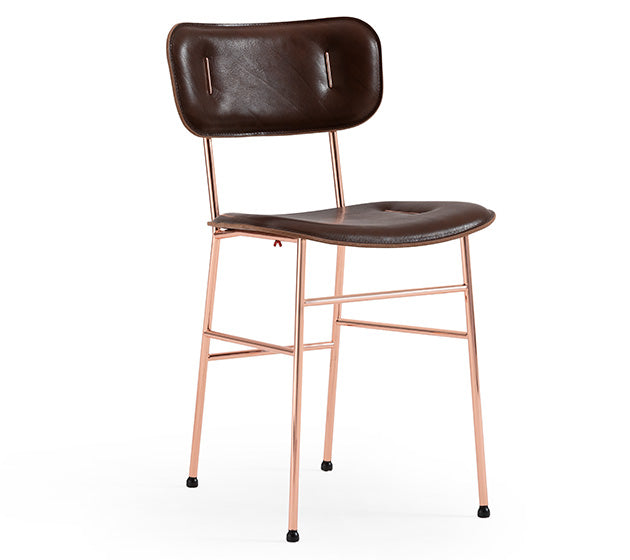 Buy Piuma S M CU Chair | Leather Upholstered Side Chair | theMADgroup