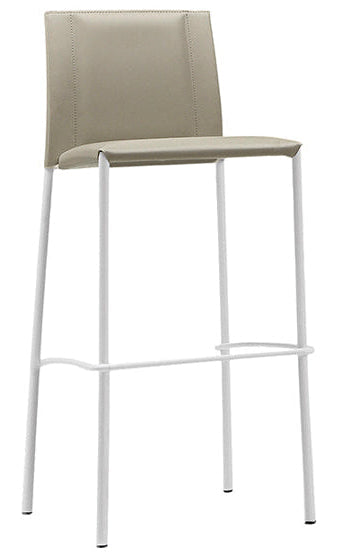 Silvy H75 M CU Stool | Leather Stool with Metal Frame | theMADgroup