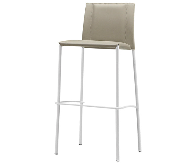 Silvy H75 M CU Stool | Leather Stool with Metal Frame | theMADgroup