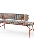 State Bench in Tobi Multi Cognac with Paris Dark Blue Piping and Copper Lacquered Metal Feet – theMADgroup