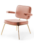State Armchair in Apricot with Cayenne Piping and Polished Brass Feet – theMADgroup