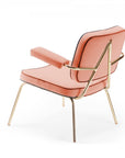 State Armchair in Apricot with Cayenne Piping and Polished Brass Feet – theMADgroup