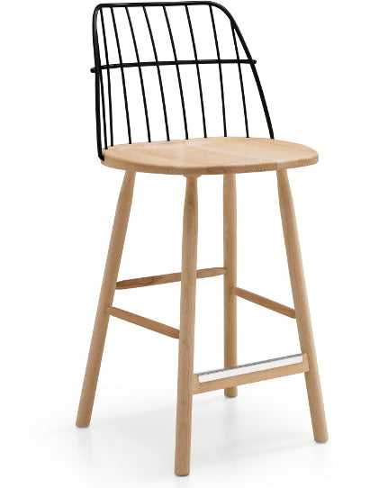 Strike S H75 L Stool | Leather Stool with Metal Frame | theMADgroup